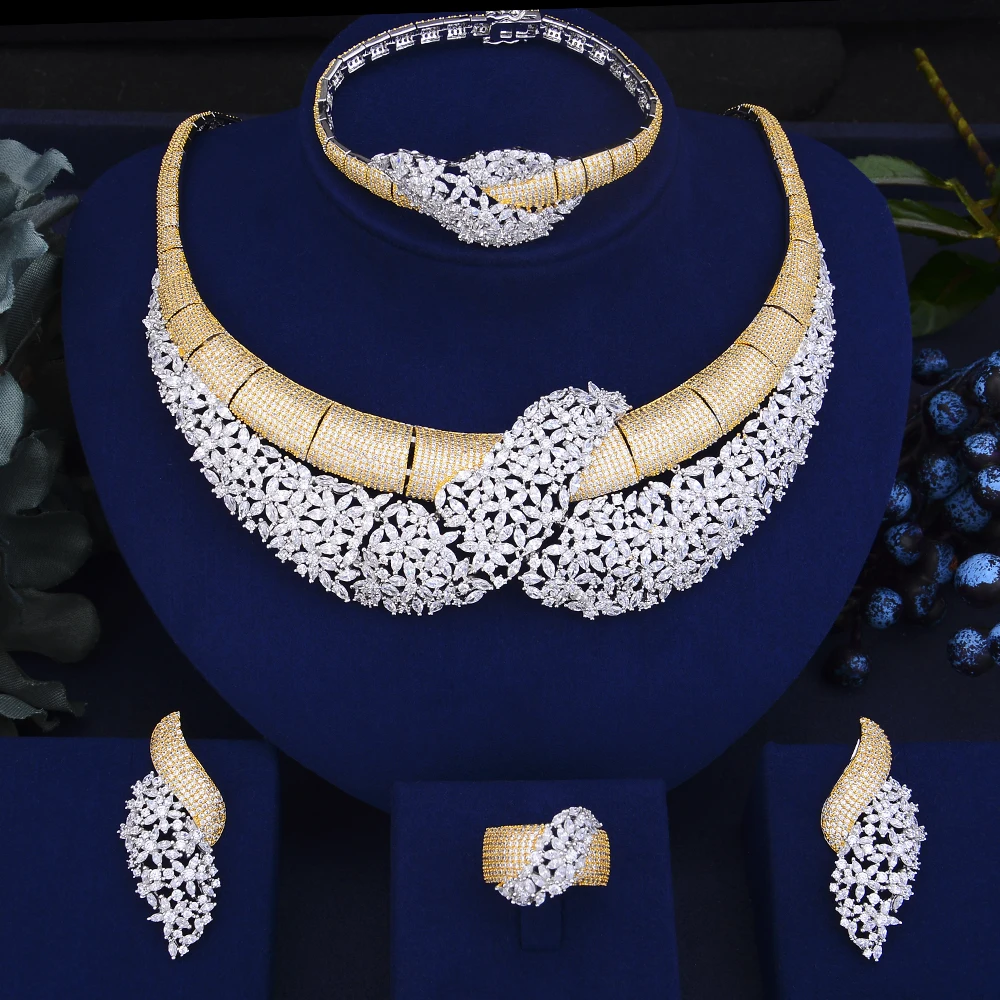 GODKI Trendy Luxury Geometry African Necklace Earring Set Jewelry Sets For Women Wedding Zircon CZ Dubai Bridal jewelry 2019 | Украшения и