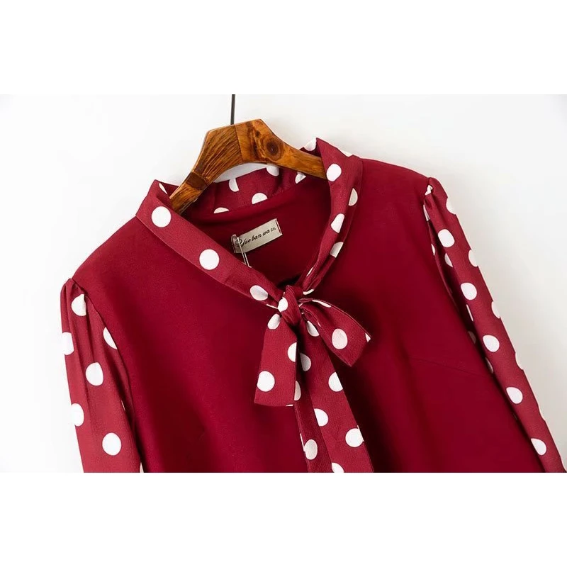 Женское платье большого размера винтажные платья трапеции в горошек с длинным