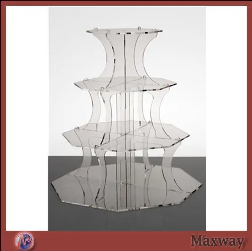 

4 Tiers Octagon Crystal Acrylic Cupcake Stand Wedding Decoration