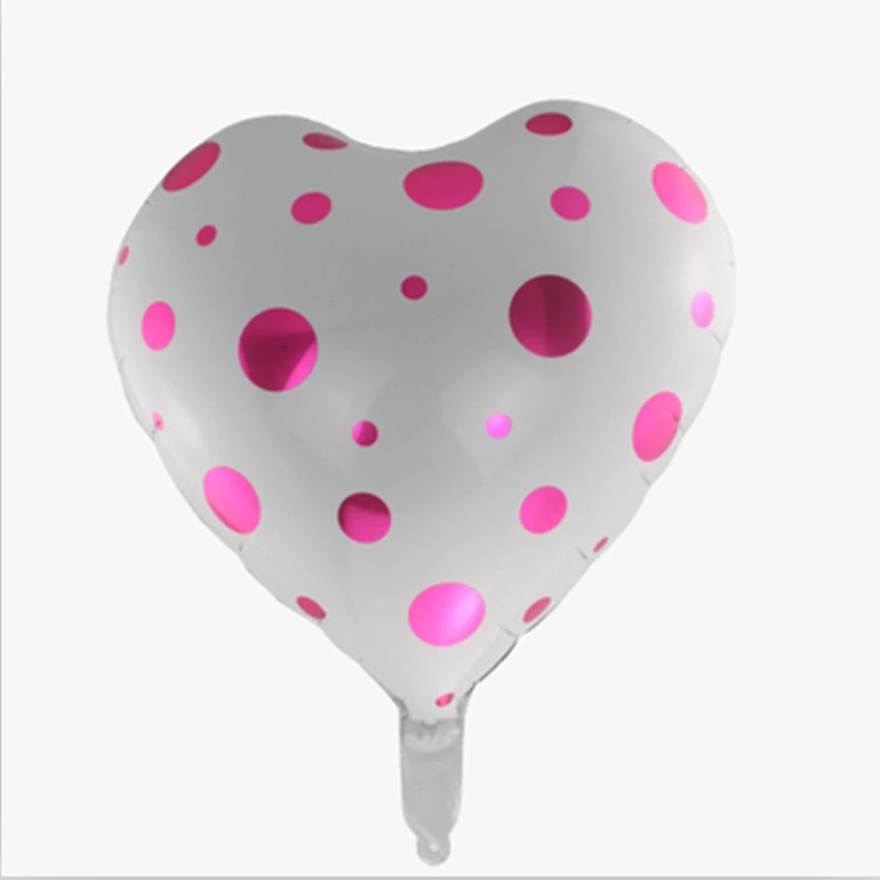 Шары в виде сердца 18 дюймов точка алюминиевая фольга надувной воздушный шар