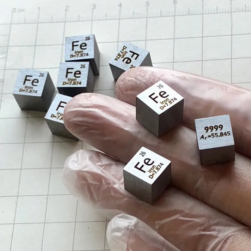 Железный кубический блок Pure 99.99% Fe Периодическая таблица редкоземельных