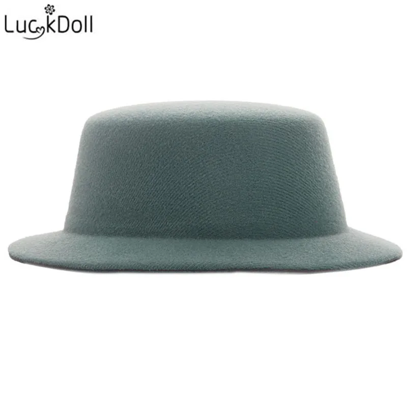 LUCKDOLL Новая модная шерстяная шляпа карамельных цветов с плоским верхом