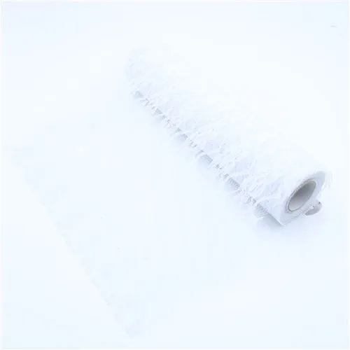 white 0,33*10 ярдов кружева рулонные Тюлевая Ткань DIY Baby Shower пачка юбка украшение на День Благодарения Свадебная вечеринка стол флаг украшения для дома - Цвет: white