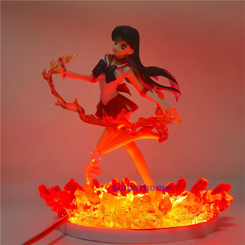 Sailor Mars Hino Rei Led 3D ночной Светильник настольная лампа аниме фигурка Lampara с пультом