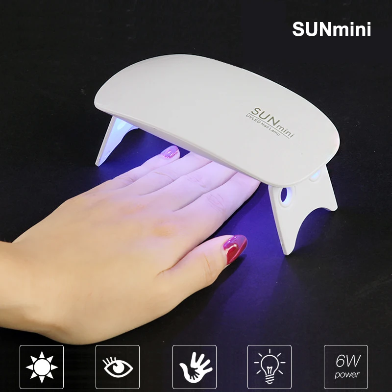 SUNmini УФ-светодиодный мини-светильник, Портативная Сушилка для ногтей с usb-кабелем, сушилка для геля для ногтей, подарок для домашнего использования в путешествиях