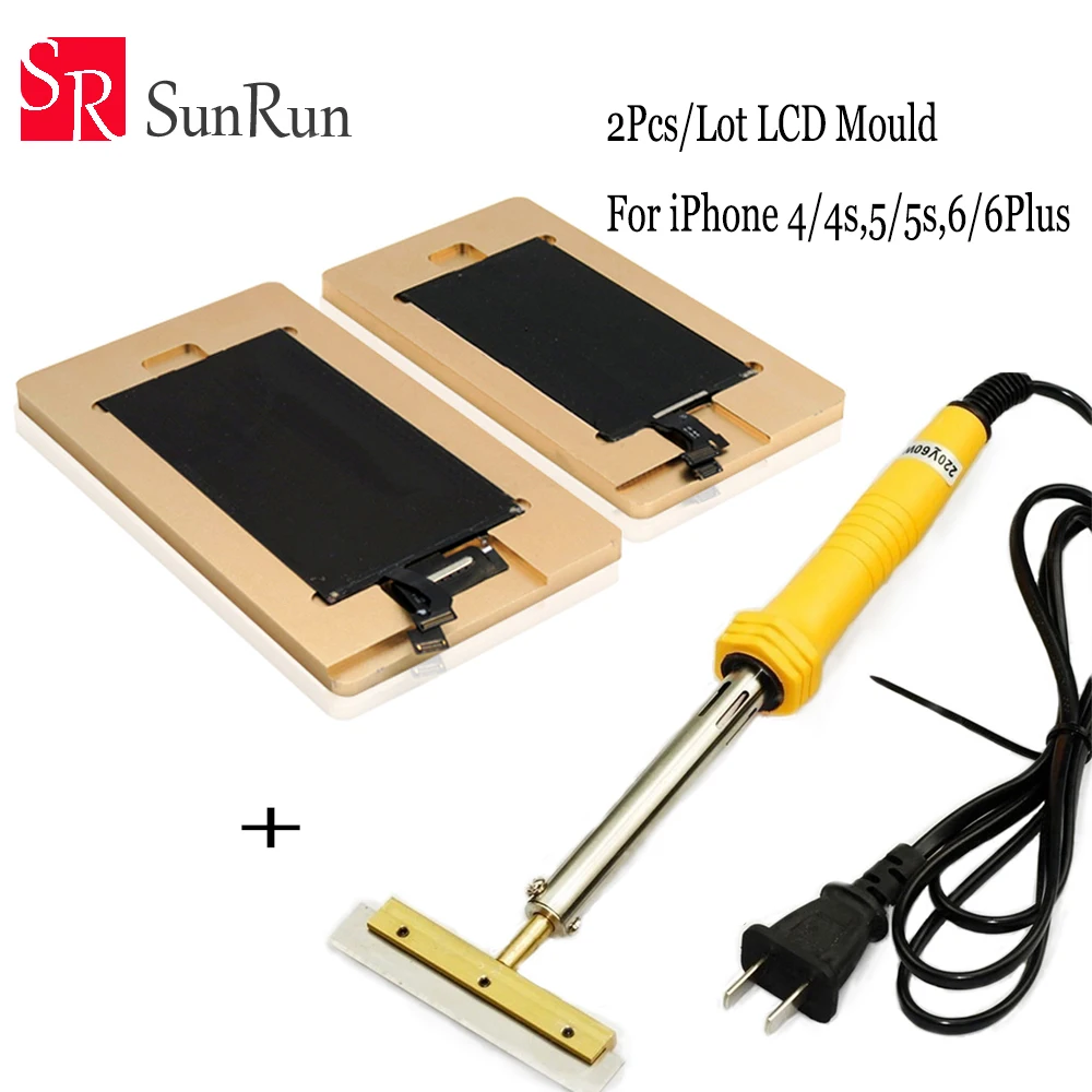 2 шт./Лот пресс форма для удаления клея Iphone 4 4s 5 5s 5C 6 6plus ремонт жк экрана + 60 Вт