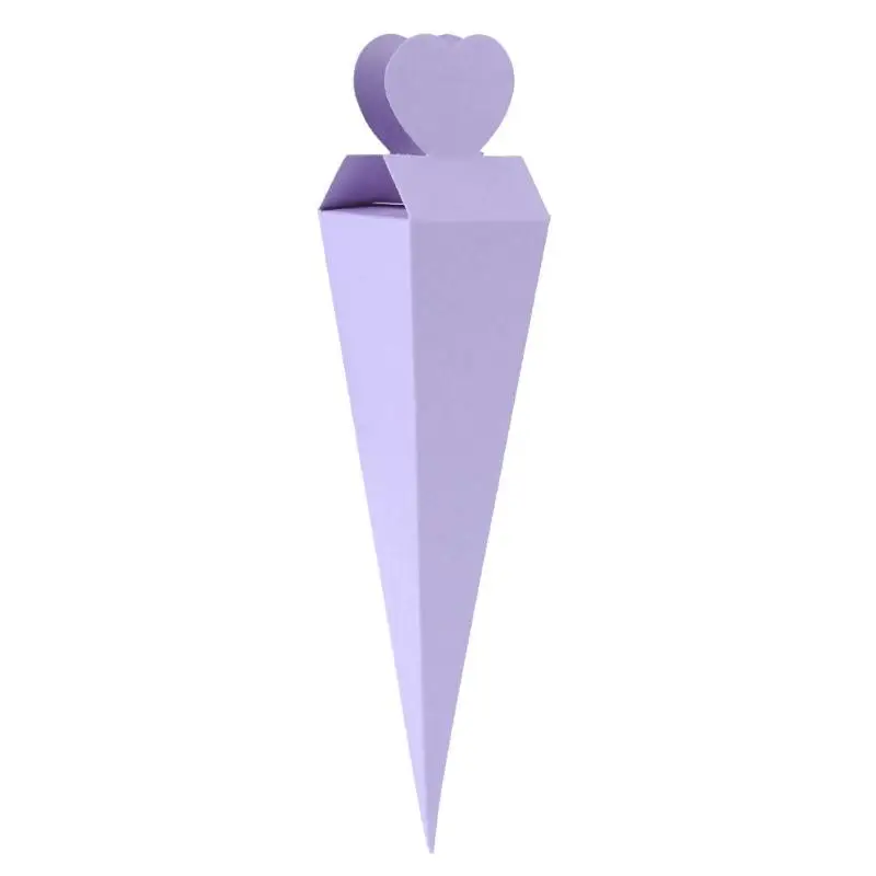 Light Purple 10 шт. коробка конфет на свадьбу в форме треугольника для мороженого, подарочный контейнер для закусок, предметы для вечеринки подарок, сумки - Цвет: Light Purple