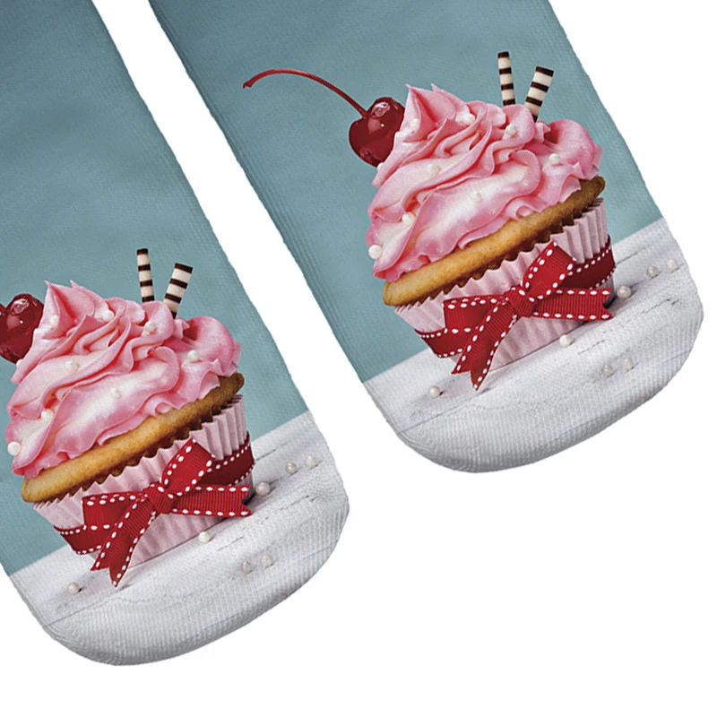 1 пара 3D пустыни печатных короткие носки мужские женские лодыжки Черный