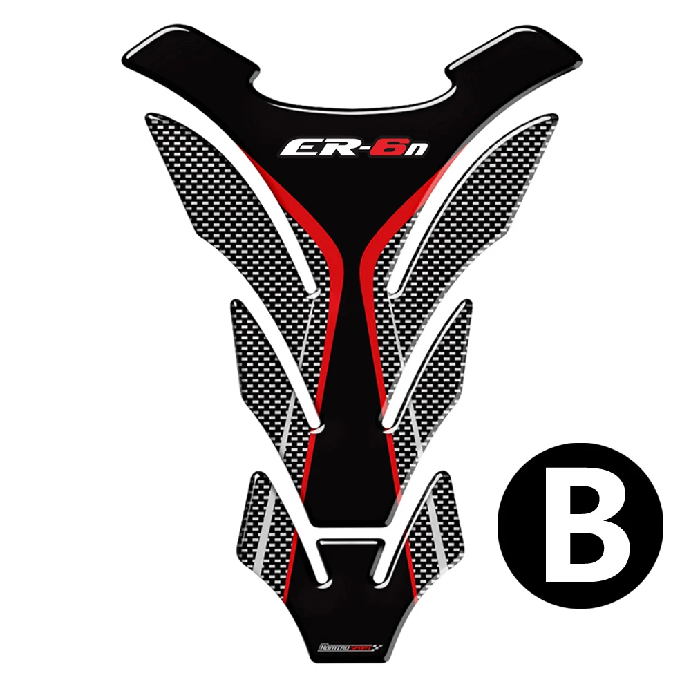 Для Kawasaki ER6N ER-6N Tankpad 3D Carbon-look Мотоциклетный Бак накладка Защитная Наклейка - Цвет: B
