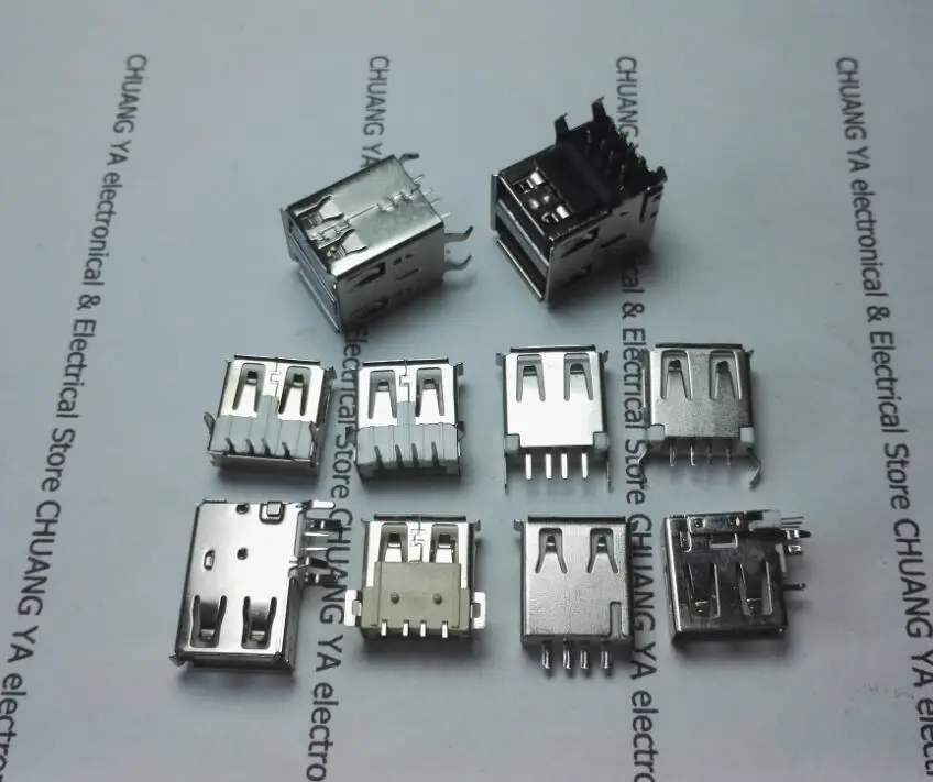 Разъемы для розетки USB A 90 или 180 градусов/SMD/боковая вставка/тип сварочной