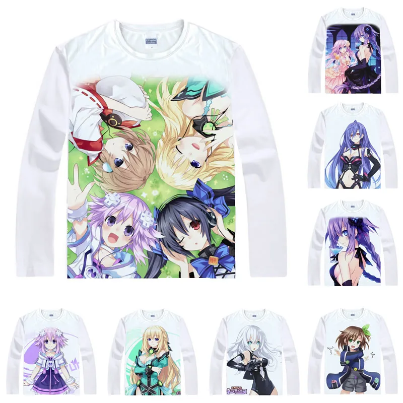 Аниме рубашка Coolprint футболки с длинным рукавом черепаха игры Нептун мульти стиль