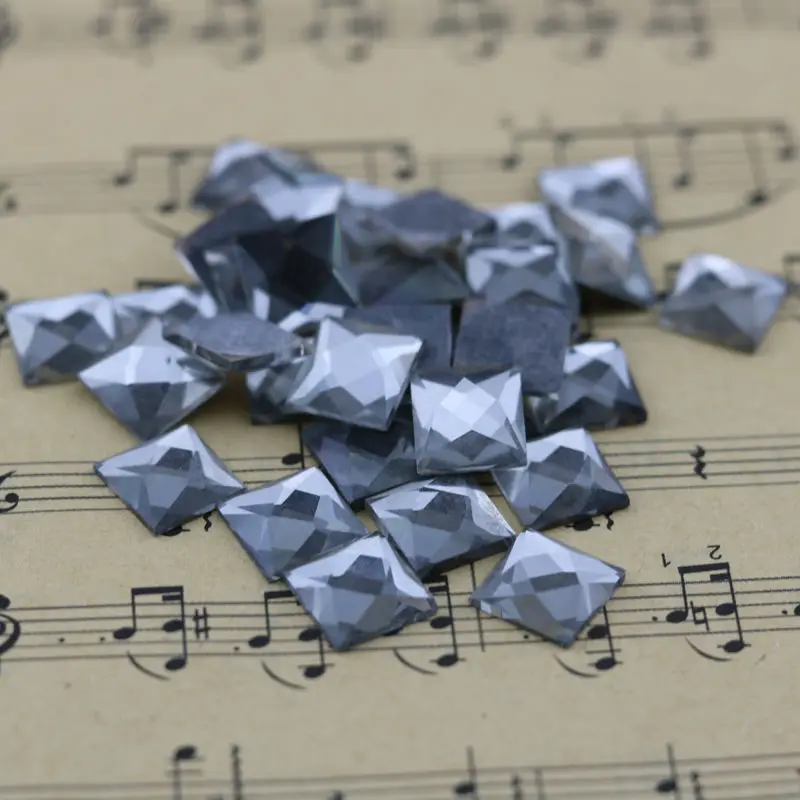 100Pcs Square Glass Stone Beads Flatback Glue Apply DIY Strass Crystal Rhinstone For Jewelry Crafts Decoration 6MM 8MM 10MM 12MM | Украшения