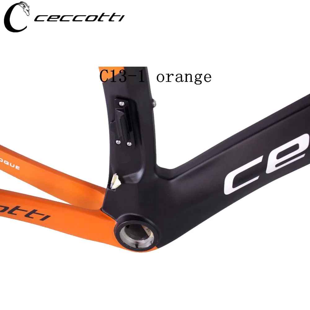 Карбоновая дорожная рама CECCOTTI brand оранжевая telaio bici da corsa carbonio XXS/XS/S/M/L карбоновая