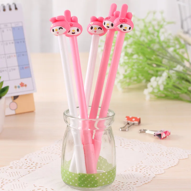1Pcs Kawaii Lovely Pink Girl Melody Smile Blink 0.38mm Plastic Silicone Gel Pen Office School Gift Stationery E0112 | Канцтовары для