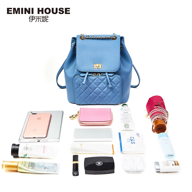 EMINI HOUSE Anti Theft рюкзак женский спилок кожаный рисунок путешествия для девочек