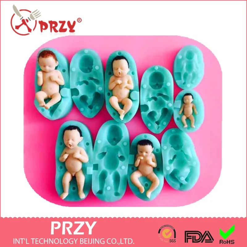 PRZY F1873 DIY 3d Детские Силиконовые формы Помады кремния формы торта украшения формы Спящая детская форма