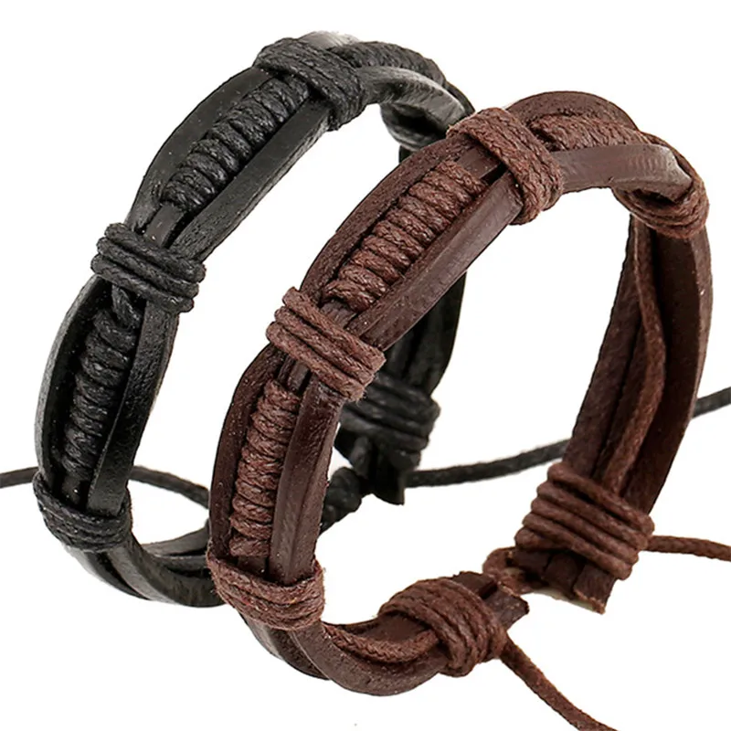 Плетеный браслет ручной работы в стиле панк из натуральной кожи|accessories star|jewelry