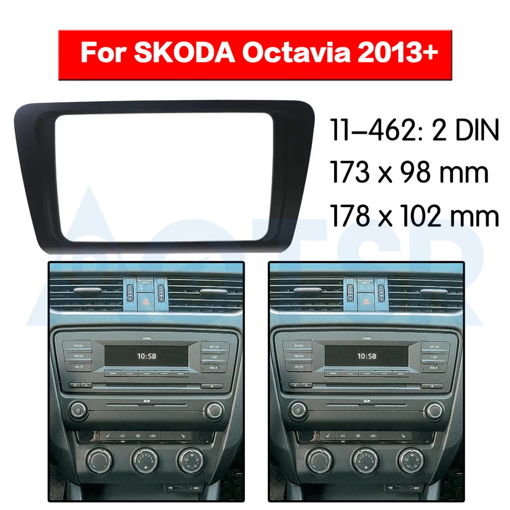 2 din Автомобильная радиоустановка Fascia ДЛЯ SKODA Octavia 2013 + стереопанель крепление для