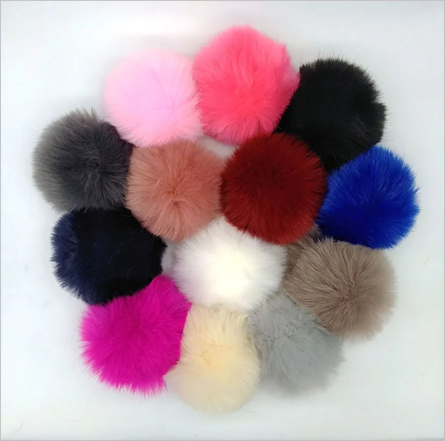 8 см брелок с шариком из искусственного кроличьего меха Золотой Серебряный