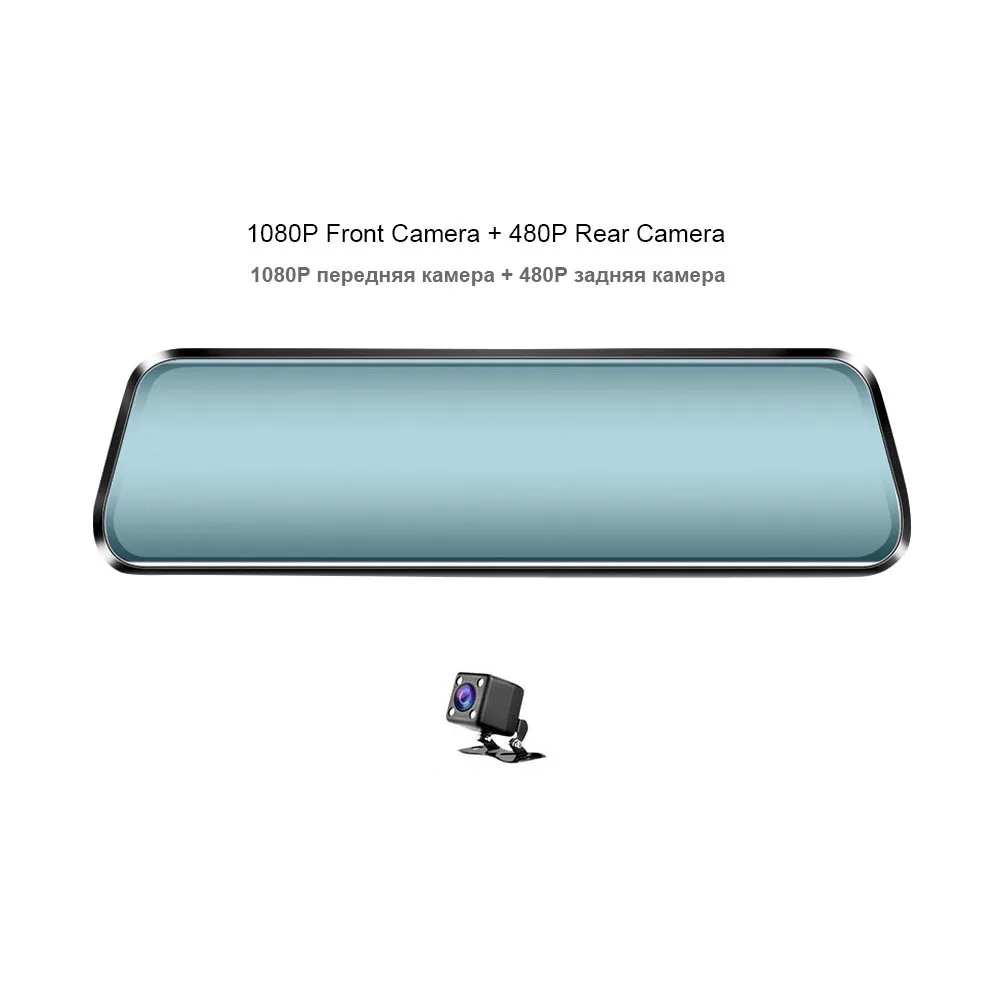 480P No Bracket HGDO 1" сенсорный экран Камера заднего вида Зеркало Dash камера FHD 1080P Автомобильный видеорегистратор с функцией ночного видения Dash Cam Авто Вождение рекордер Dashcam - Название цвета: 480P No Bracket