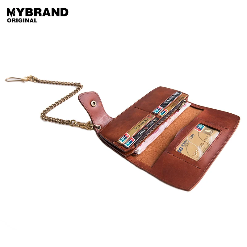 Mybrandoriginal кожа коровы долго бумажник для Для мужчин Винтаж Пояса из натуральной