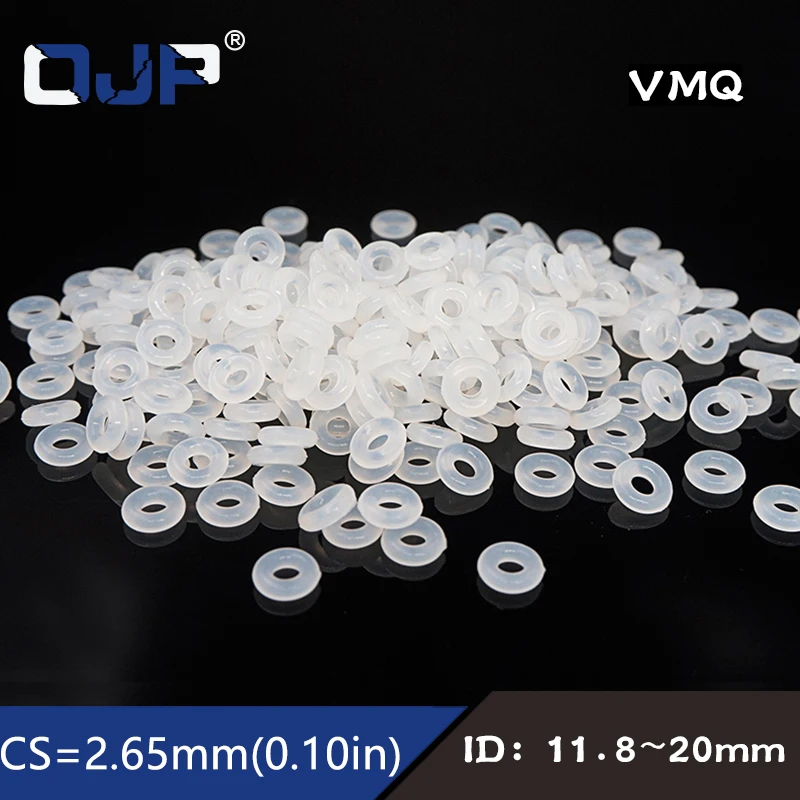 

10PCS/lot Silicon Ring Silicone O ring 2.65mm Thickness ID11.8/12.5/13.2/14/15/17/18/19/20mm Rubber O-Ring Seal Oil Ring Gasket