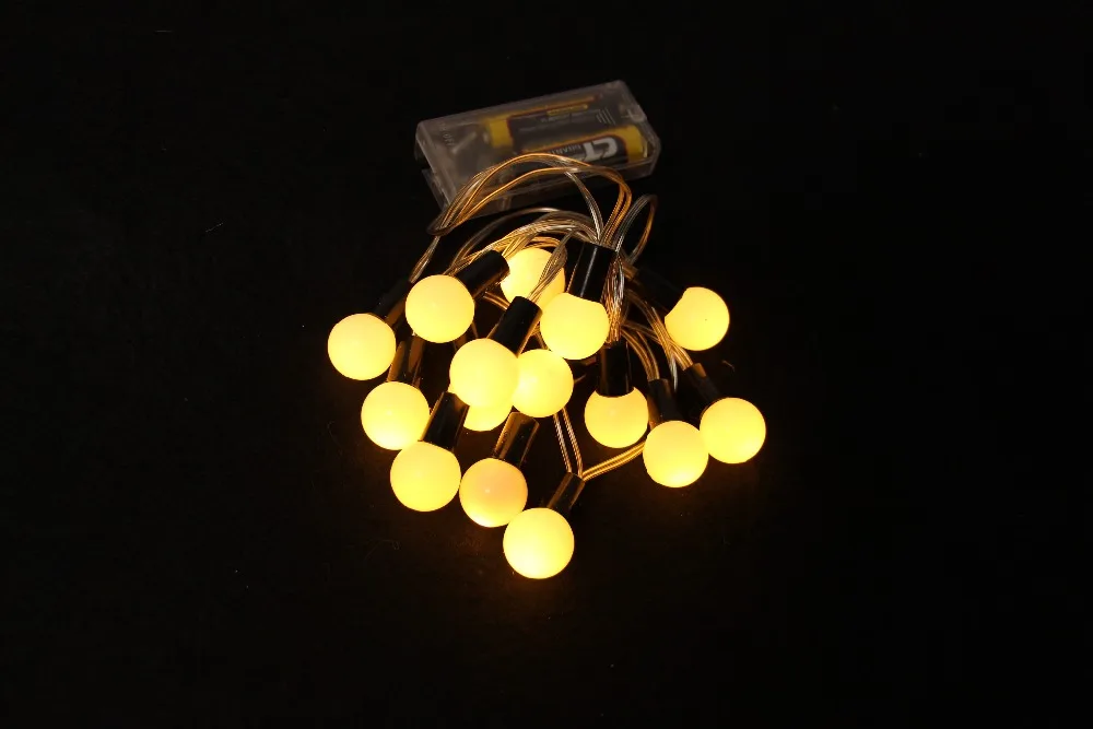 10 шт. светодиодов 2 м Мячи гирлянды светодиодные светильник Батарея питание от