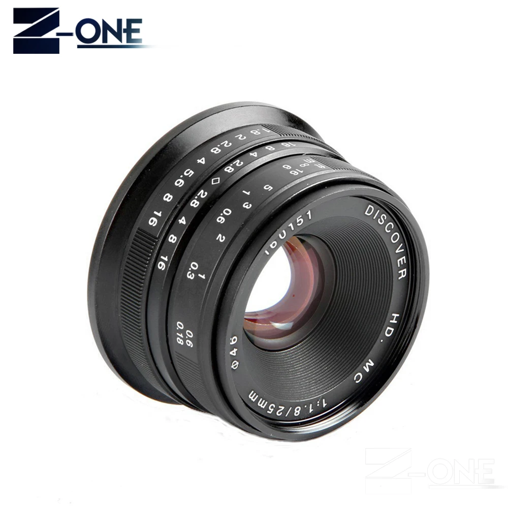 Черный/серебристый 25 мм F/1 8 HD MC объектив ручной фокусировки для Sony E NEX Mount Camera A7 A7R
