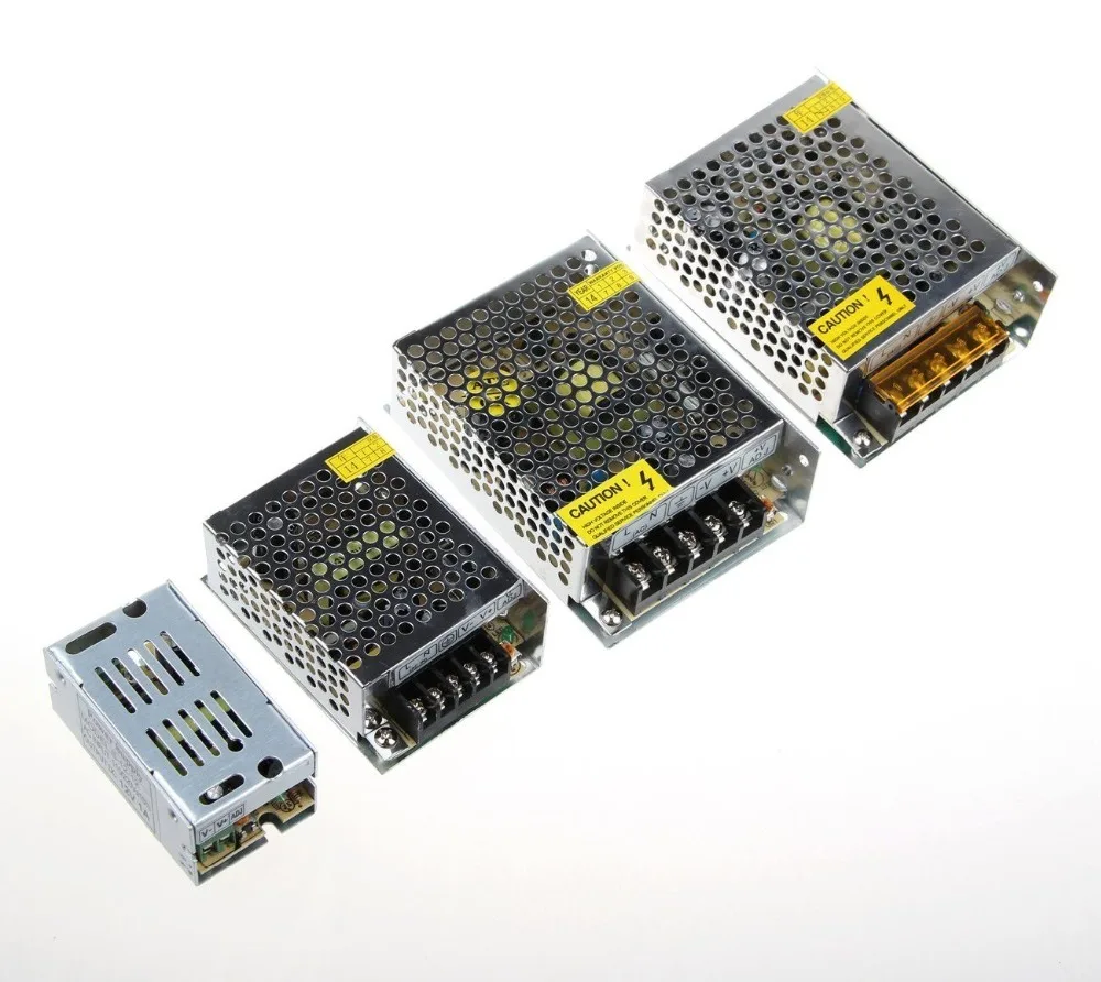 Импульсный источник питания DC 5V 12V 24V СВЕТОДИОДНЫЙ Драйвер Регулируемый