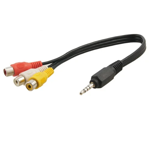 Авто Новый 25 см/10 &quotчерный 3 5 мм штекер до RCA кабель-переходник с внутренней