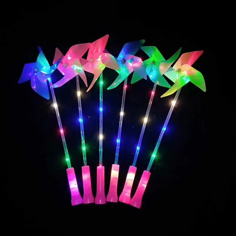 250 шт./лот светодиодная ветряная мельница с ручкой красочная вспышка Pinwheel детские