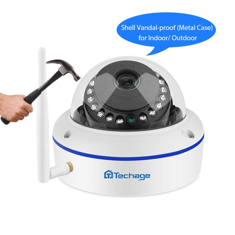 Techage 4CH 1080 P Беспроводной NVR 720 Wi-Fi видеонаблюдения Системы 1.0MP вандалоустойчивая
