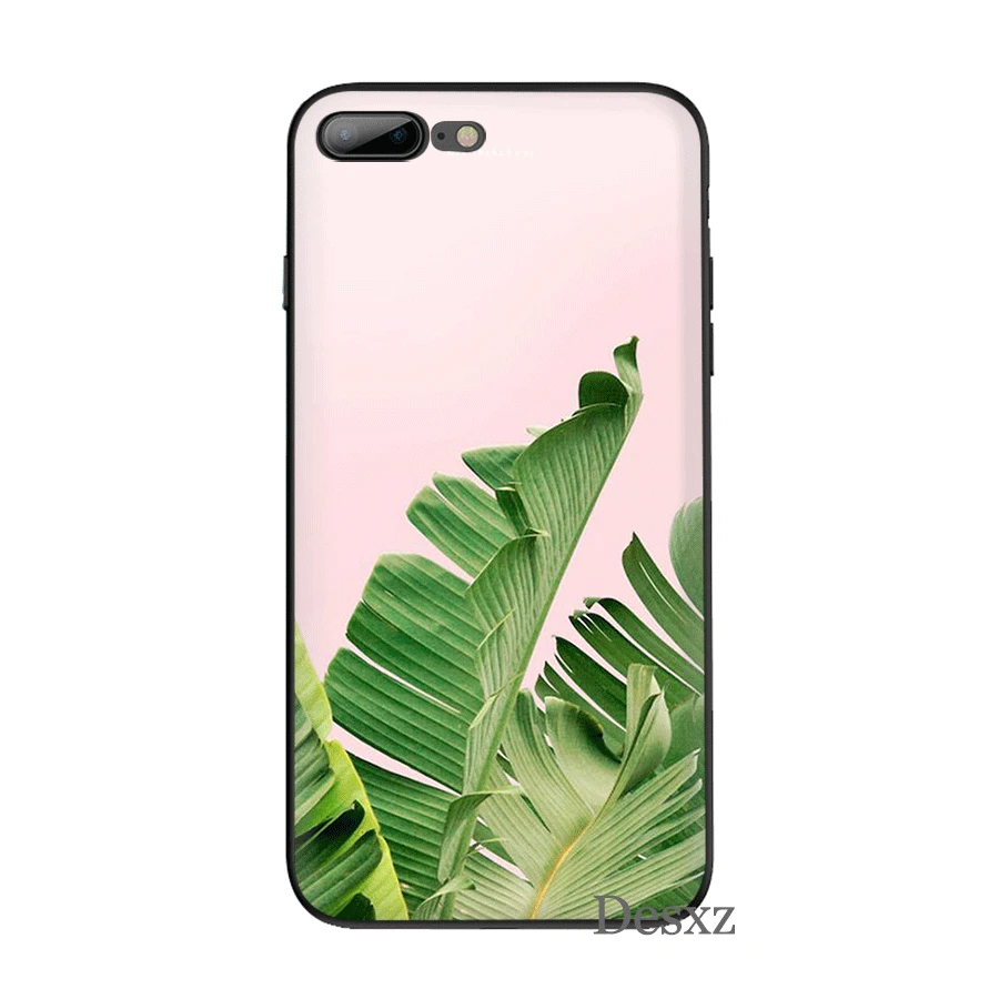 Модный силиконовый чехол Desxz из ТПУ с зелеными листьями для iPhone 5 5S 6 6s 7 8 Plus XR XS Max X |