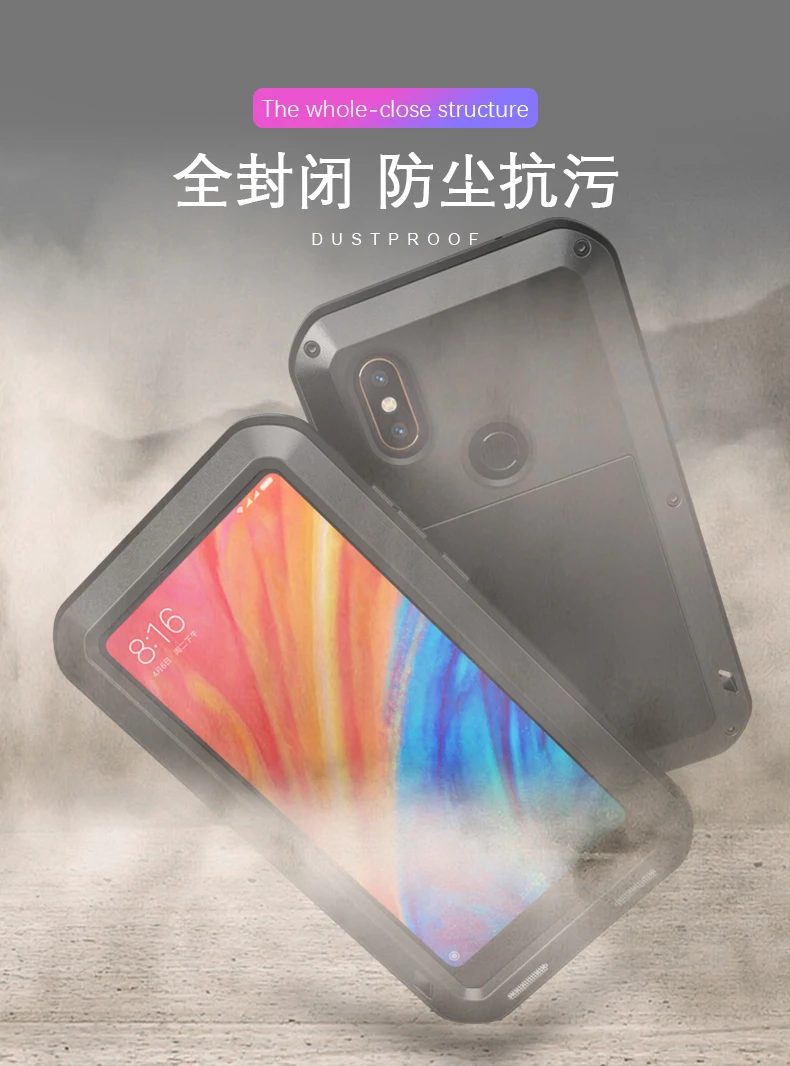 Gorilla glass) металлический водонепроницаемый чехол LOVE MEI для Xiaomi Mi Max 2 Mix 2s 6 8