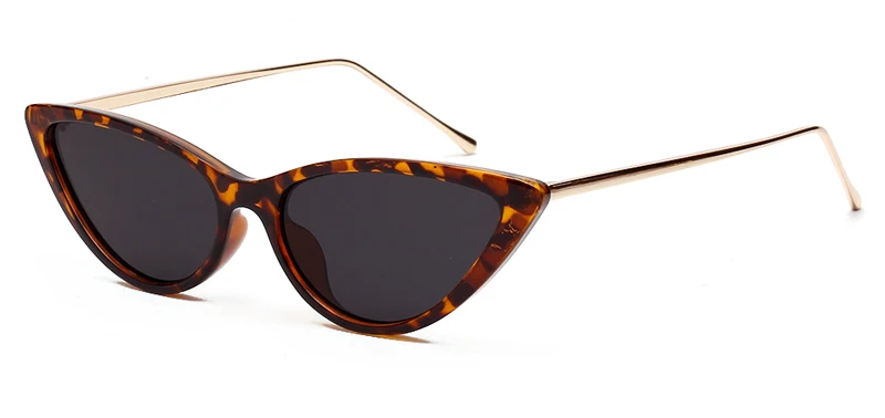 leopard frame Peekaboo Ретро кошачий глаз солнцезащитные очки белые женские полуметаллическая оправа маленькие Солнцезащитные очки женские черные очки в леопардовой оправе - Цвет линз: leopard frame