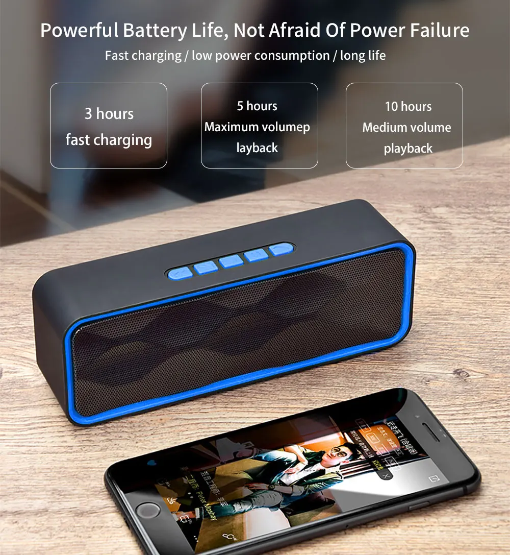ANRY Bluetooth динамик портативный беспроводной громкоговоритель для планшетного телефона не-водонепроницаемый стерео музыка USB AUX TF FM телефонный звонок