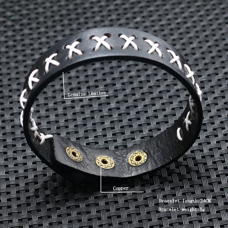 Genuine Leather Bracelet Men Jewelry Punk Gift For Him Fashion X Shape Chic Cuff Bracelets Women Friendship Gifts | Украшения и