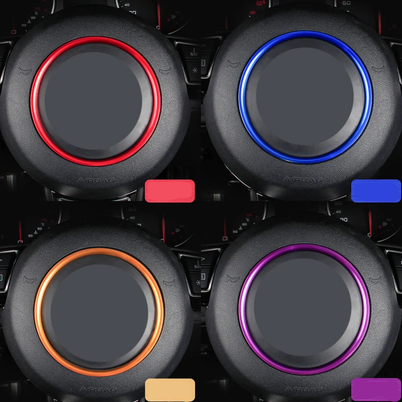 Автомобильные декоративные наклейки на руль из алюминиевого сплава красного