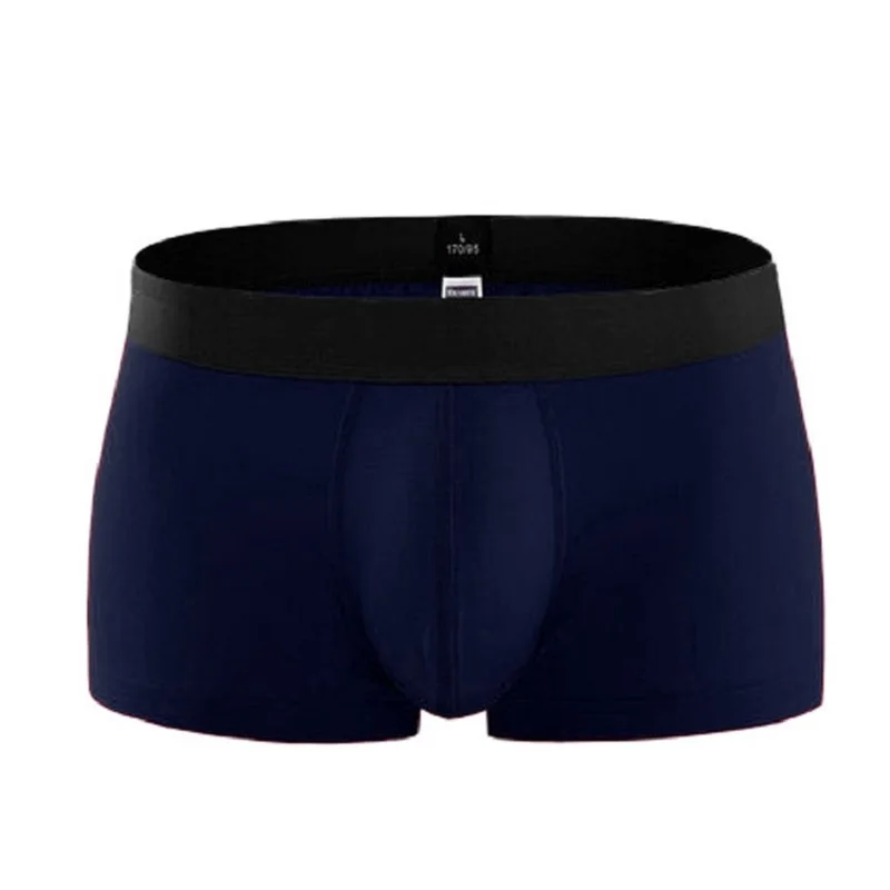 Однотонные мужские трусы боксеры Дышащие трикотажные хлопковые с объемным