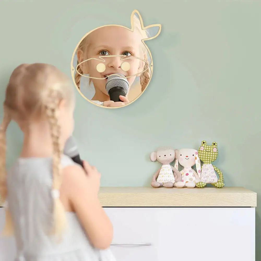 Japanese Ninja Shaped Acrylic Wall Mirror With Wooden Back Comic Anime Fans Gift Nursery Kids Room Cartoon Show Decor Art Mural | Дом и сад