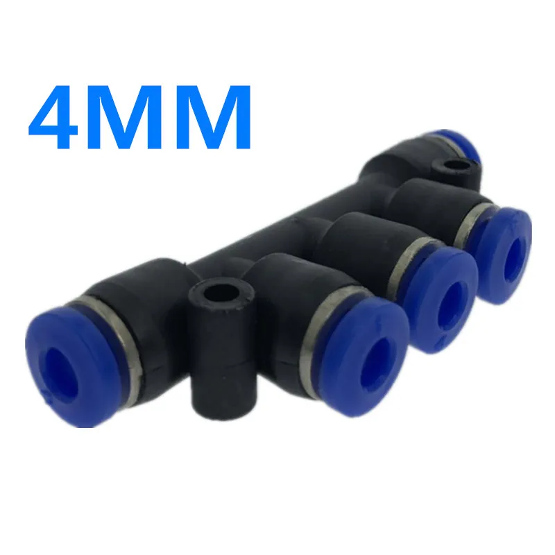 4mm Воздушный Пневматический фитинг 5 Way One Touch 8 мм 10 мм 6 мм 4 мм 12 мм OD шланг трубка Push In 5 Порт Газа Быстрый Фитинги соединитель муфта - Цвет: 4mm
