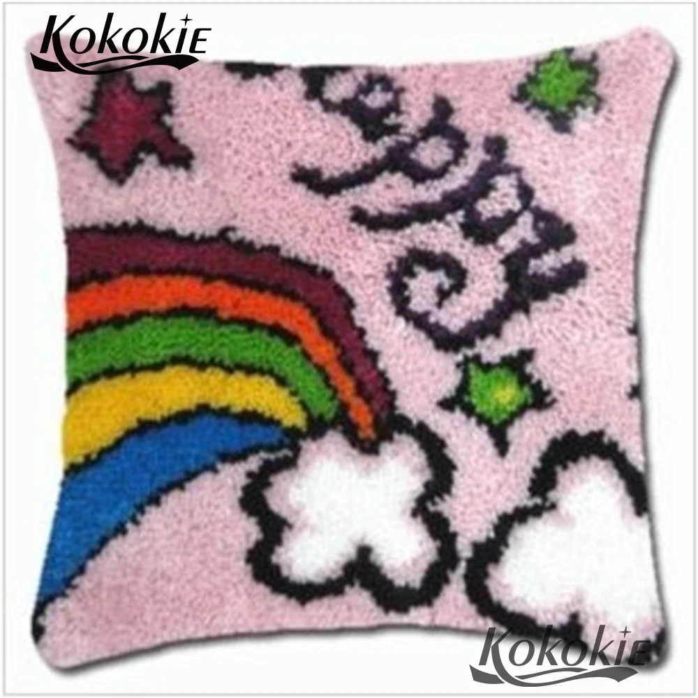 

DIY rug cushion embroidery yarn handmade embriodered mats Latch hook pillow kits handicraft needlework cross stitch kits