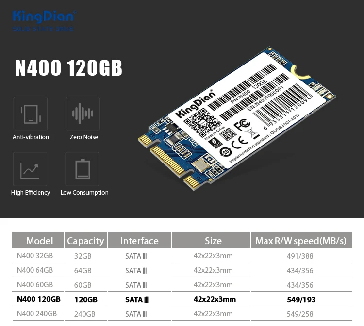 KingDian SSD M2 M.2 2242 SATA 240 ГБ 120 Внутренний твердотельный накопитель жесткий диск для