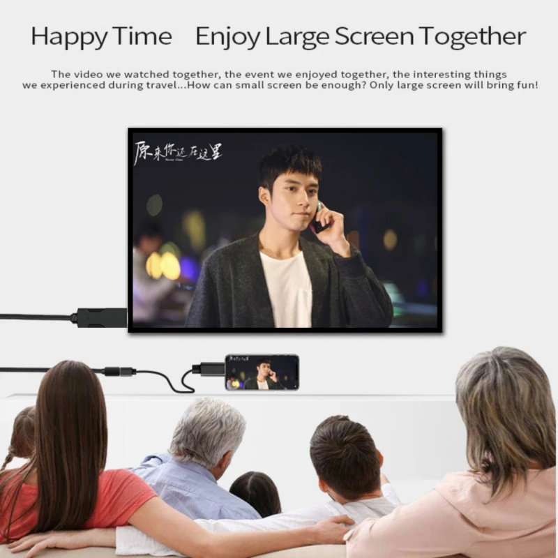 EDAL Универсальный USB к HDMI кабель конвертер для Lightning type-C Micro адаптер iPhone SamSung Xiaomi до 4