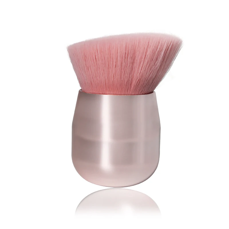 FB-160 Angled Flat Face Body Kabuki Brush Luxury Shinny Make up Brush Soft Big Mushroom Powder Brush Pink
