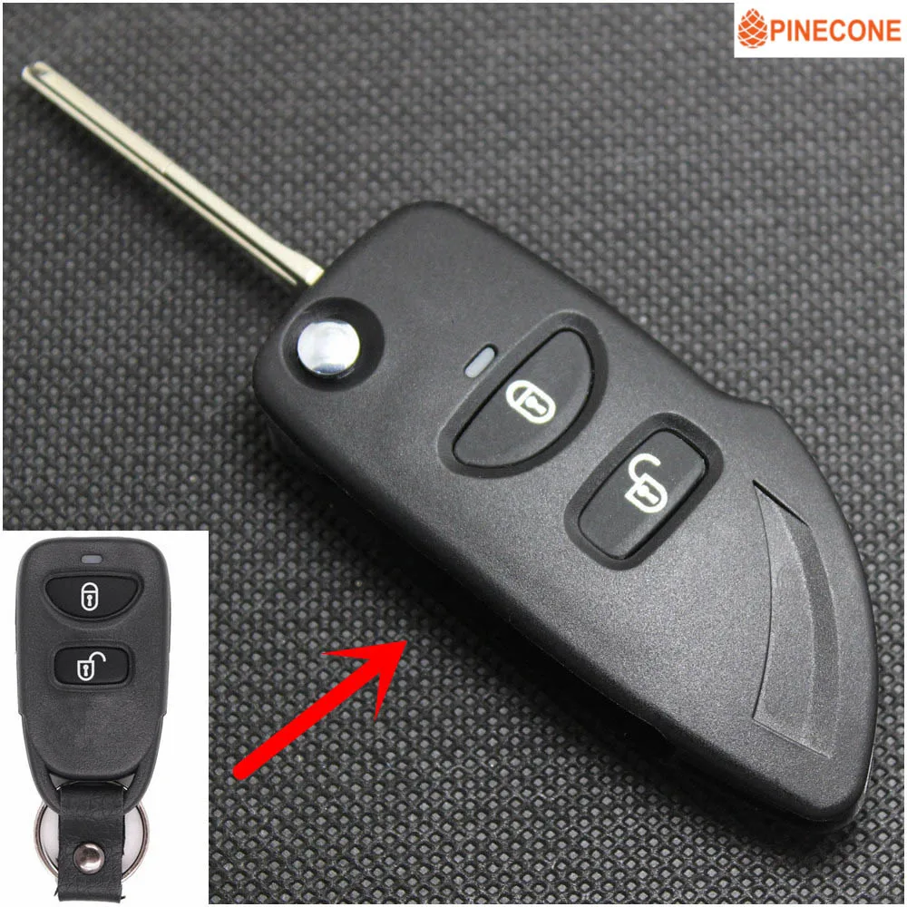 PINECONE для ключа оболочки Hyundai Tucson внедорожник ключ чехол 2 + 1 Тревожная кнопки