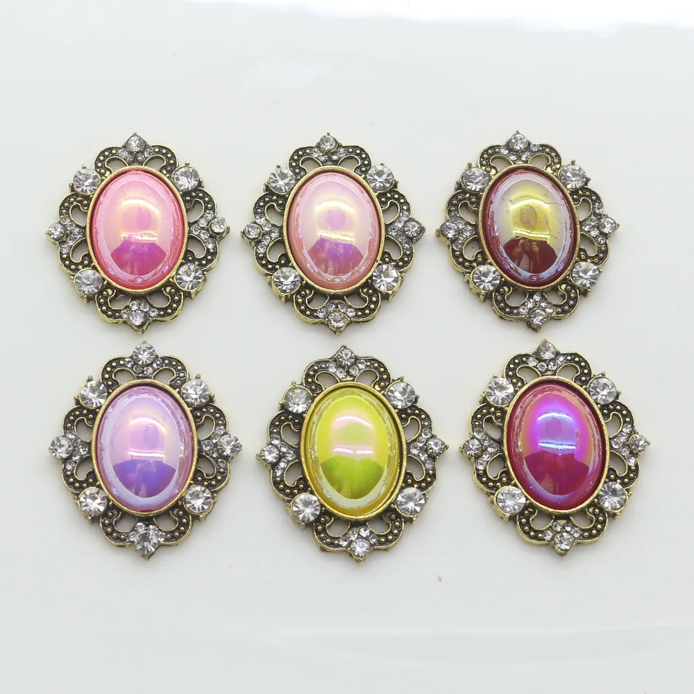 Высококлассная модная одежда в стиле ретро 5 шт. цветная Кнопка со стразами яркие