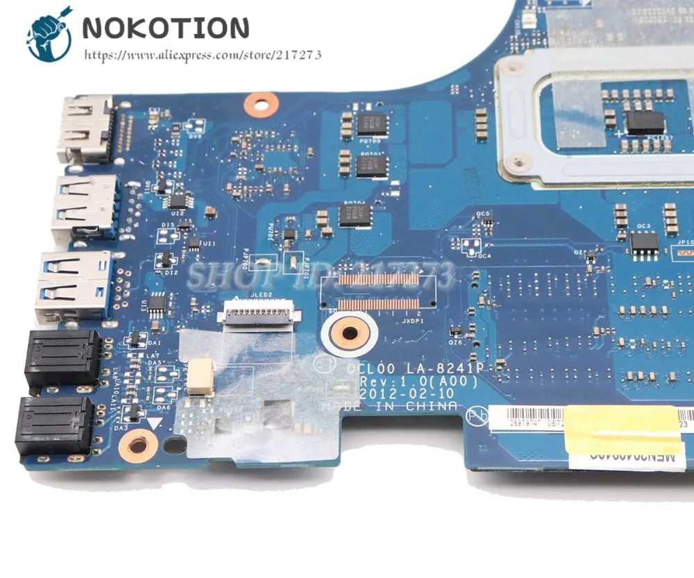 NOKOTION для Dell 15R 5520 материнская плата ноутбука HM77 DDR3 UMA QCL00 LA-8241P CN-0N35X3 0N35X3 основная |