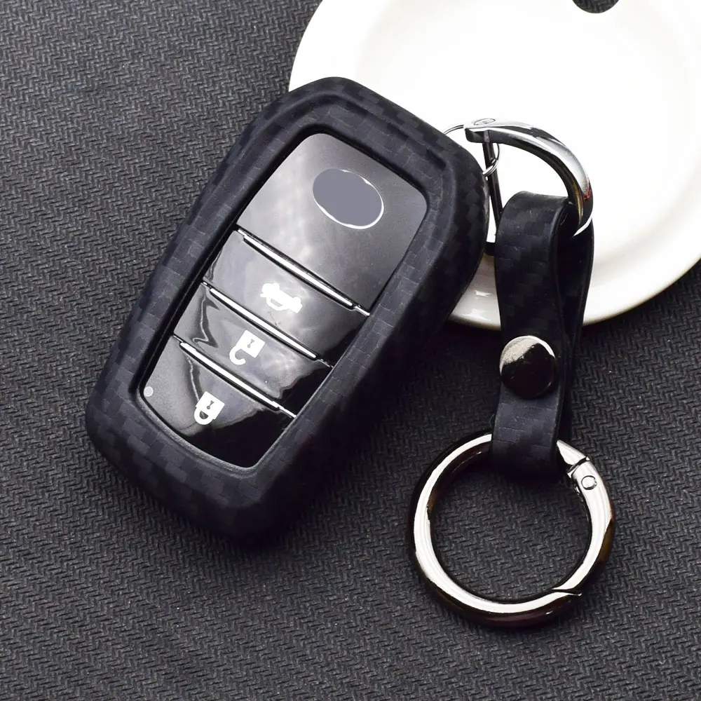 Мягкие силиконовые чехлы для ключей Toyota Miral Fortuner Rav4 Highlander Crown Remote Fob Shell Cover|key case