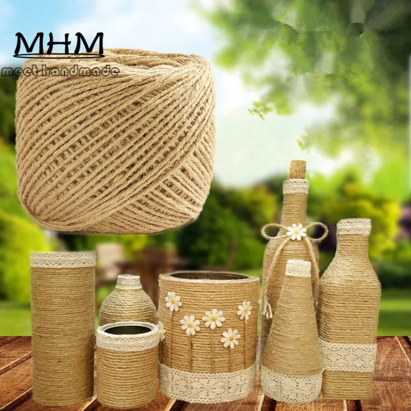 1 рулон 50 м натуральная пеньковая веревка для украшения подарков|twine cord|1mm hemp cordrope